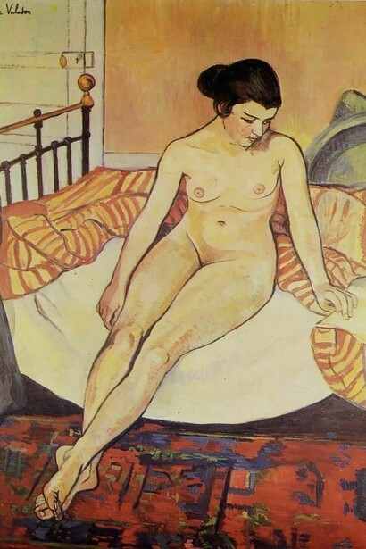 Suzanne Valadon. Nu à la couverture rayée