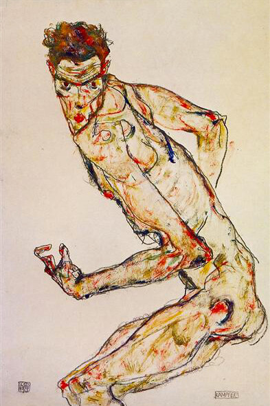 Fighter, Egon Schiele, date: 1913; Vienna, Austria