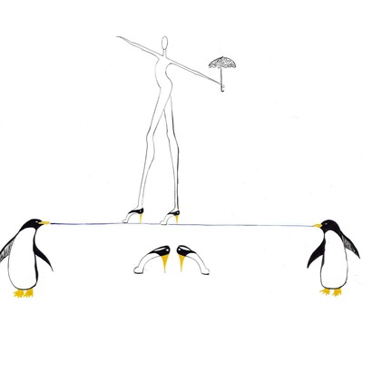 Illustrazione di Carla Foca che testimonia la fonte di ispirazione dei suoi modelli
