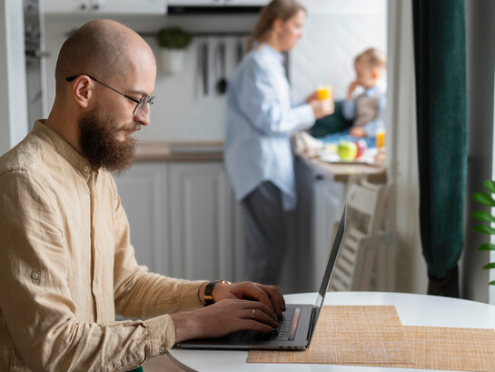 Employees have flexibility in where they work, but still maintain some in-person collaboration