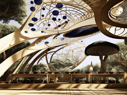 Wasya, una nuova biblioteca biomimetica ispirata al lavoro di Christopher Alexander e Neri Oxman: la luce solare penetra dolcemente attraverso pannelli di vetro disposti in armonia con l’ambiente circostante