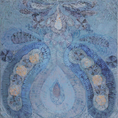 Dora Votin, Angel in the Mist, Oil on Canvas, 27.5" x 27.5"