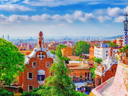 Park Güell is a privatized park system composed of gardens and architectural elements located on Turó del Carmel, in Barcelona, Catalonia
