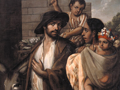 Miguel Cabrera 1695-1768, la quinta de cinco pinturas de mestizos, s, XVIII, Mexico
