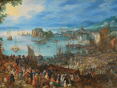 «Gran mercado de pescado» (1603), Jan Brueghel 'El viejo'
