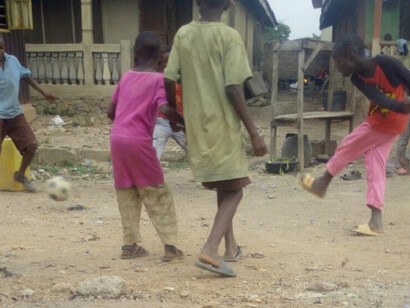 Children gather around playing and embody their surroundings as their reality 