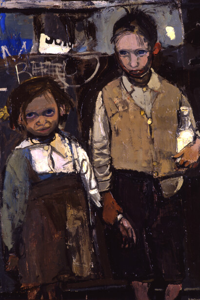 Joan Eardley, Brother and Sister, 1955, Oil on canvas, Aberdeen Art Gallery & Museums Collections, © Aberdeen Art Gallery & Museums Collections, © Estate of Joan Eardley. All Rights Reserved, DACS 2014
