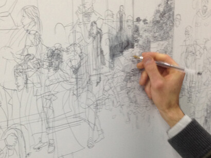 Davide Savorani, I swear I saw it, 2015, performance, disegno di Giacomo Sargenti