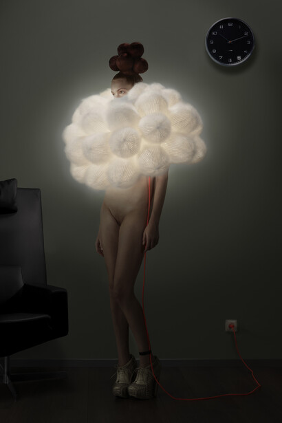 Marcel Wanders [Dutch, b. 1963]
Phoebe 4, 2013
Mohair weave, monofil, LED lights, steel
wire
71 x 29.5 x 29.5 inches
180 x 75 x 75 cm
Edition of 3