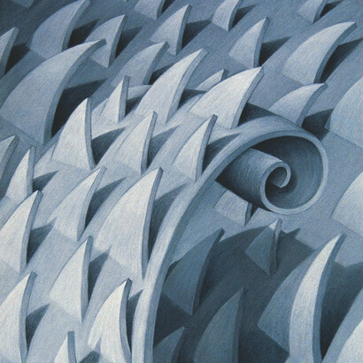 Tsunami, chalk on paper, 75 × 60 centimetres, Mark Weighton, 1998