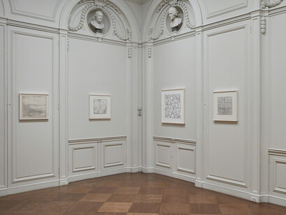 Jacob El Hanani Linescape, Exhibition view. Courtesy of Acquavella Galleries
