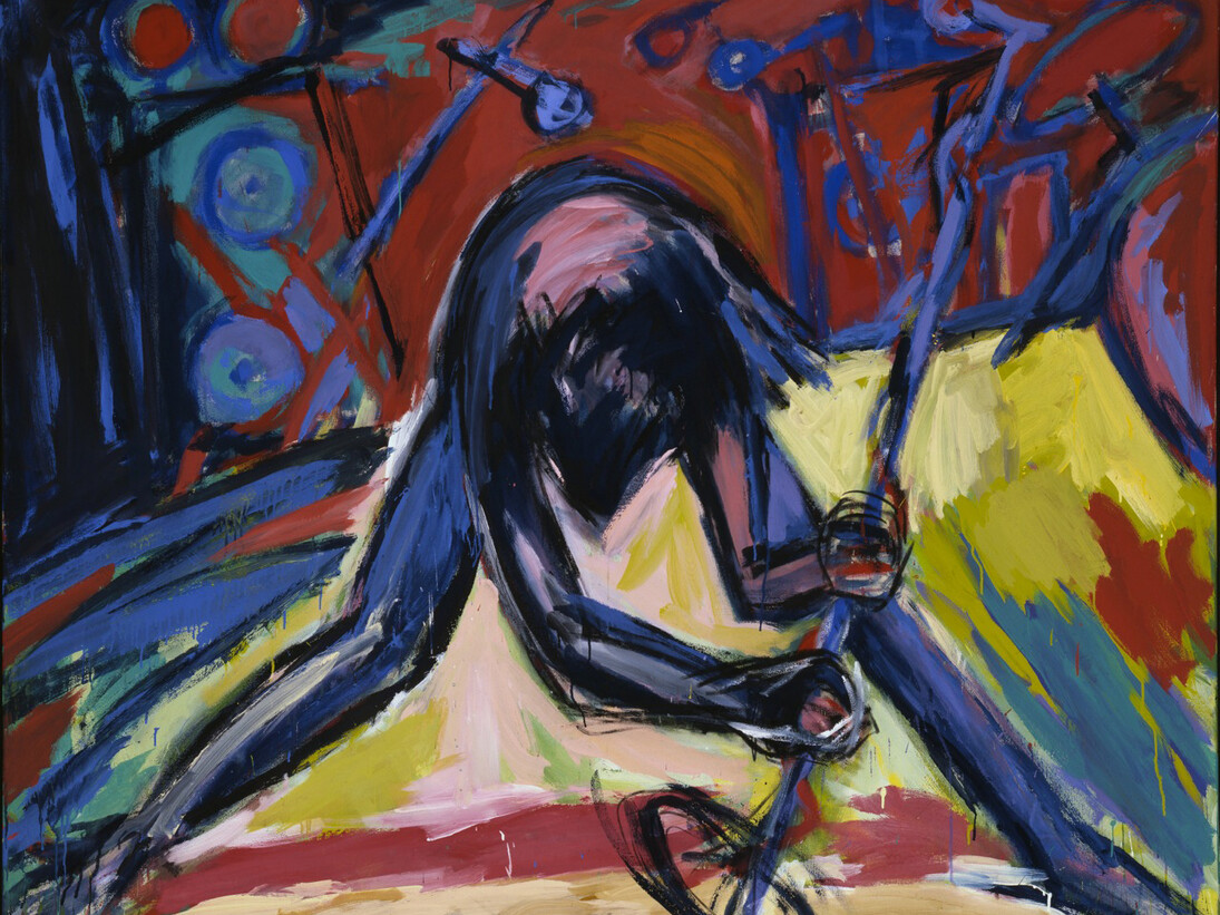 Helmut Middendorf, Singer, 1981, acrylic on canvas, 175 x 220 cm