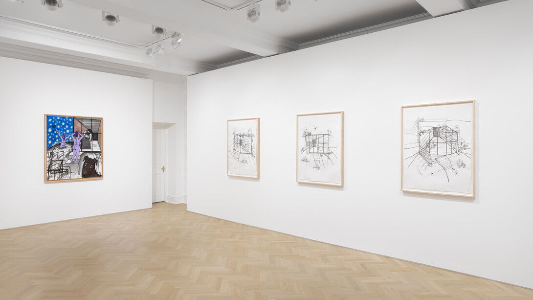 Carroll Dunham, Open studio and empty spaces, exhibition view. Courtesy of Galerie Max Hetzler