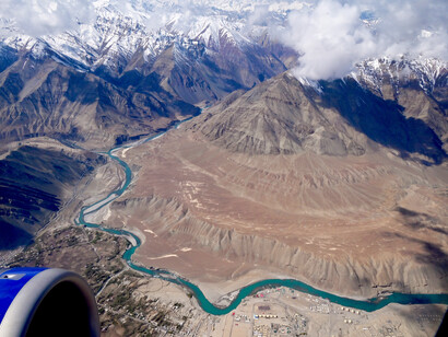 Indus in Ladakh, India - any dams here would negatively impact dowstream Pakistan  @ Ashish Kothari