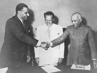Gamal Abdel Nasser, Josip Broz Tito y Jawaharlal Nehru, pioneros del Movimiento de Países No Alineados