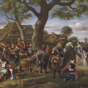 Jan Steen, Peasants merrymaking outside an inn (detail), ca. 1676. Courtesy of the New York Historical