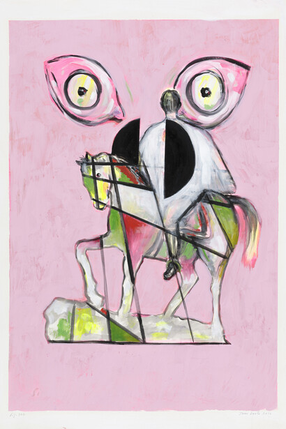 Juan Davila, Fig. 326, 2022, acrylic on paper, 41 5/16x29 1/2 inches, paper size, signed and dated recto. Courtesy of the artist, Foxy Production New York and Kalli Rolfe Contemporary Art, Melbourne