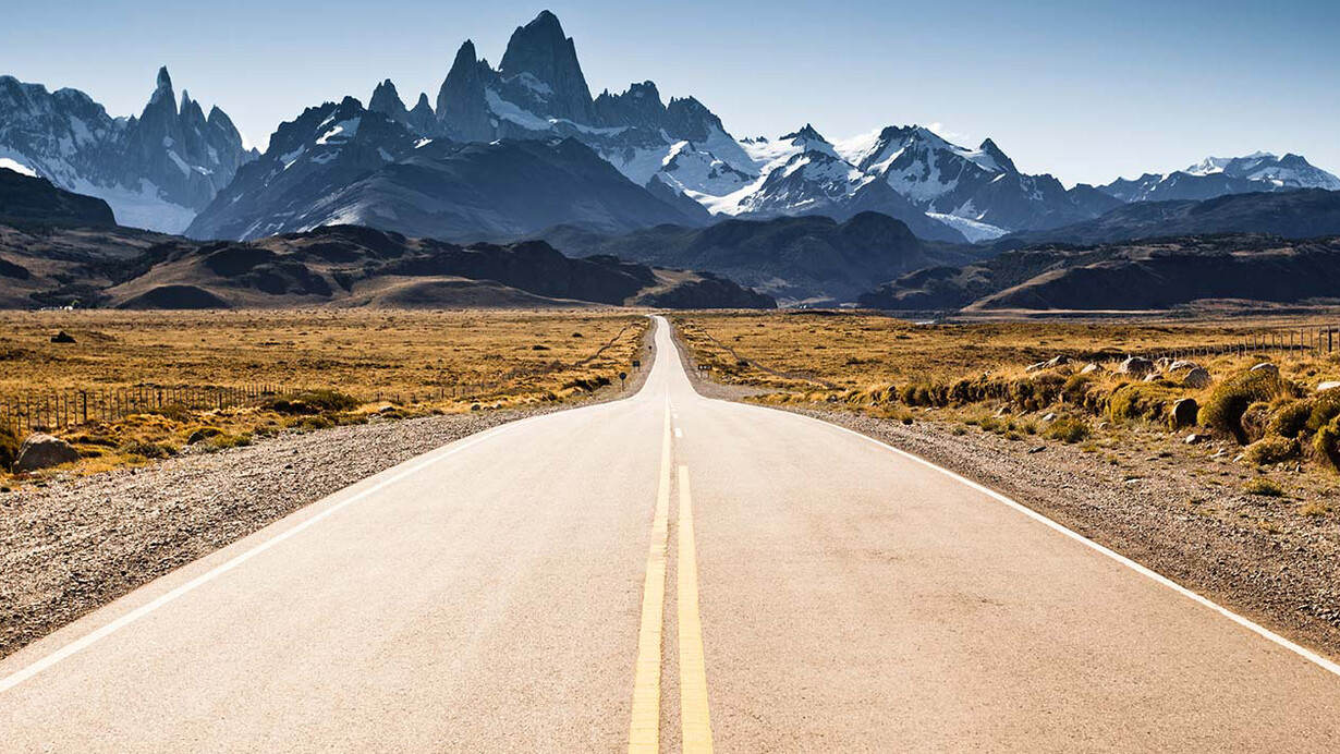 Carretera en la Patagonia argentina