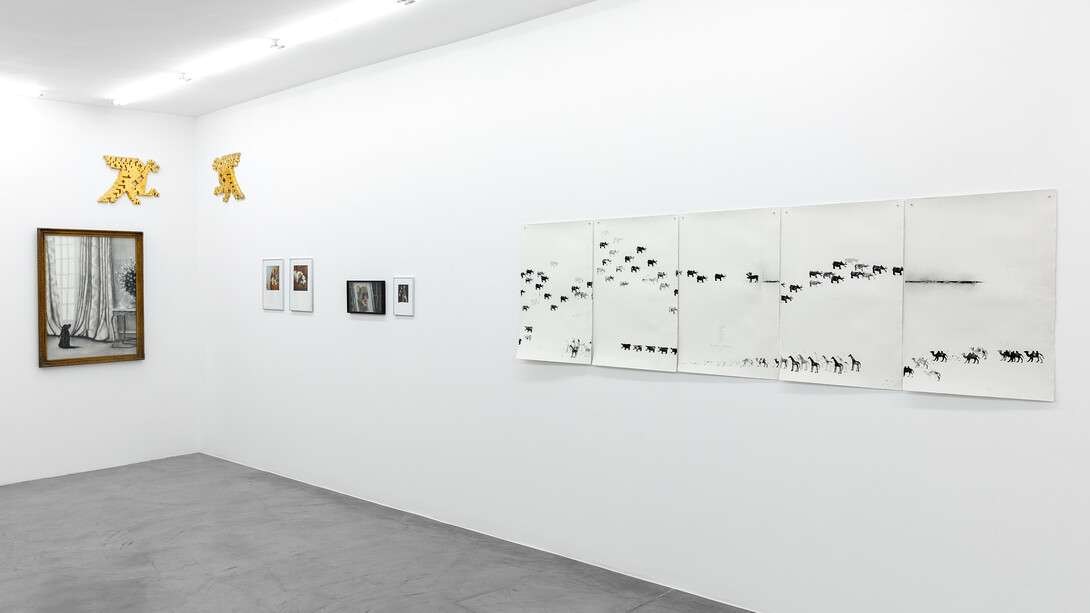 Various artists, Hay un pájaro azul en mi corazón (There’s a bluebird in my heart), exhibition view. Courtesy of Gallery Hache. Photo by Ignacio Iasparra