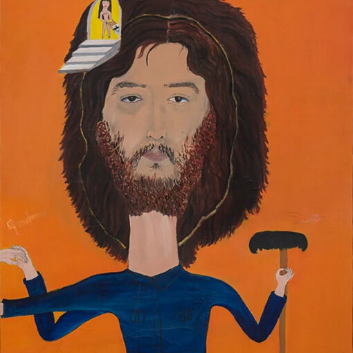 Cecilia Vicuña, Retrato Doble (1970), particolare. Olio su tela, National Museum of Fine Arts (MNBA), Santiago, Cile