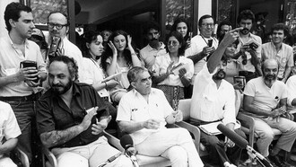 Personalidades del ámbito cultural en la Conferencia de Prensa FNCL, 1986