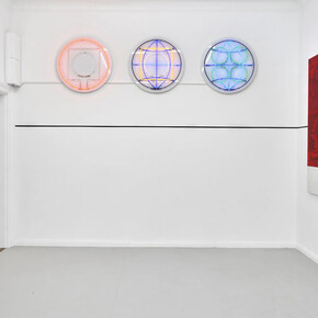 Mullican, Above and below the three worlds, exhibition view. Courtesy of Galerie Thomas Schulte