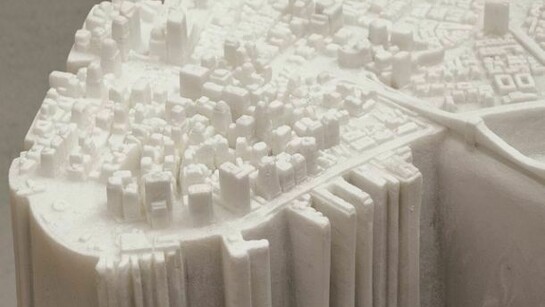 Yutaka Sone, Little Manhattan (detail), 2007-2009, Marble, 55 x 265 x 85 cm (21 34 x 104 38 x 33 12 inches) ,  Courtesy the artist and David Zwirner New York London