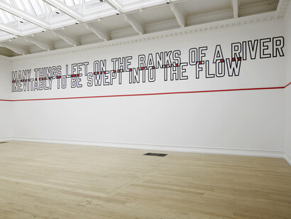 Lawrence Weiner, installation view at the South London Gallery, All in Due Course, 2014, Courtesy of
Lawrence Weiner, ARS, NY and DACS, London 2014, Photo by Andy Keate