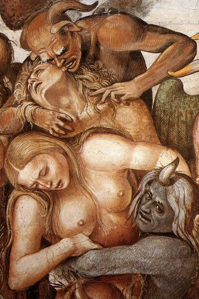 Luca Signorelli, El sermón y las obras del Anticristo (detalle), Capilla de San Brizio de la Catedral de Orvieto