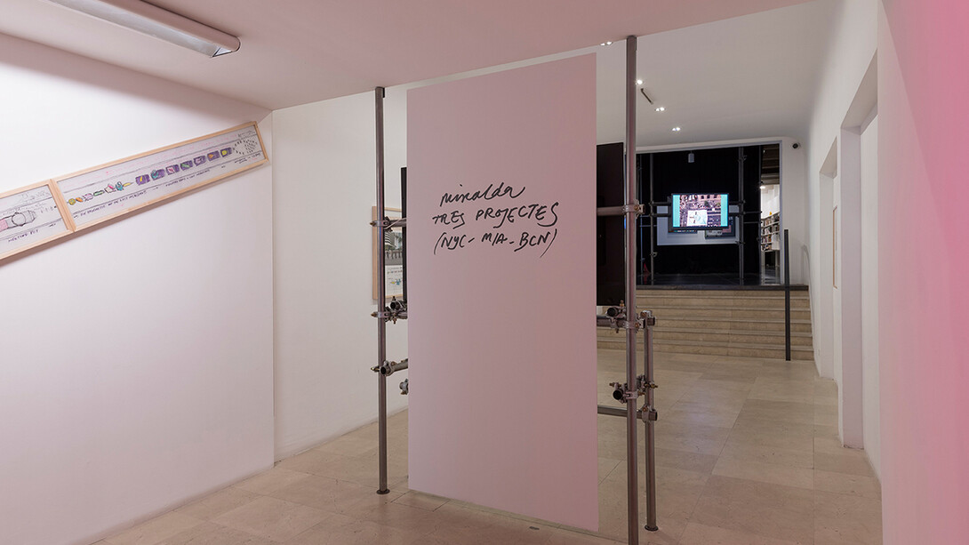 MIRALDA, Exhibition view, Tres Projectes (NYC-MIA-BCN), The Last Ingredients performance Miami 2016, galeria SENDA, November 2018 © Roberto Ruiz