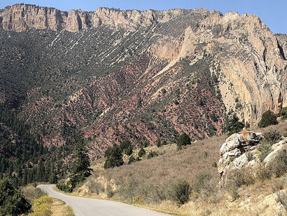 Cliffside view of a part of the Uinta Mountain Range, USA