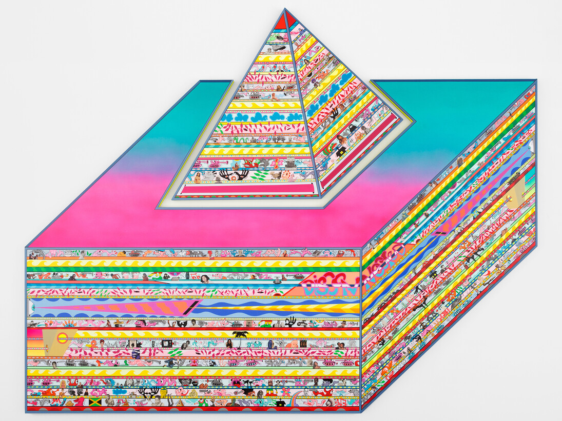 Erik Parker, Disconnected, 2015, acrylic on canvas, 84 1/2 x 105 1/4 inches, 214.6 x 267.3 cm
