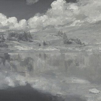 Luca Conca, Specchio, 2015, olio su tela, 34 x 44 cm