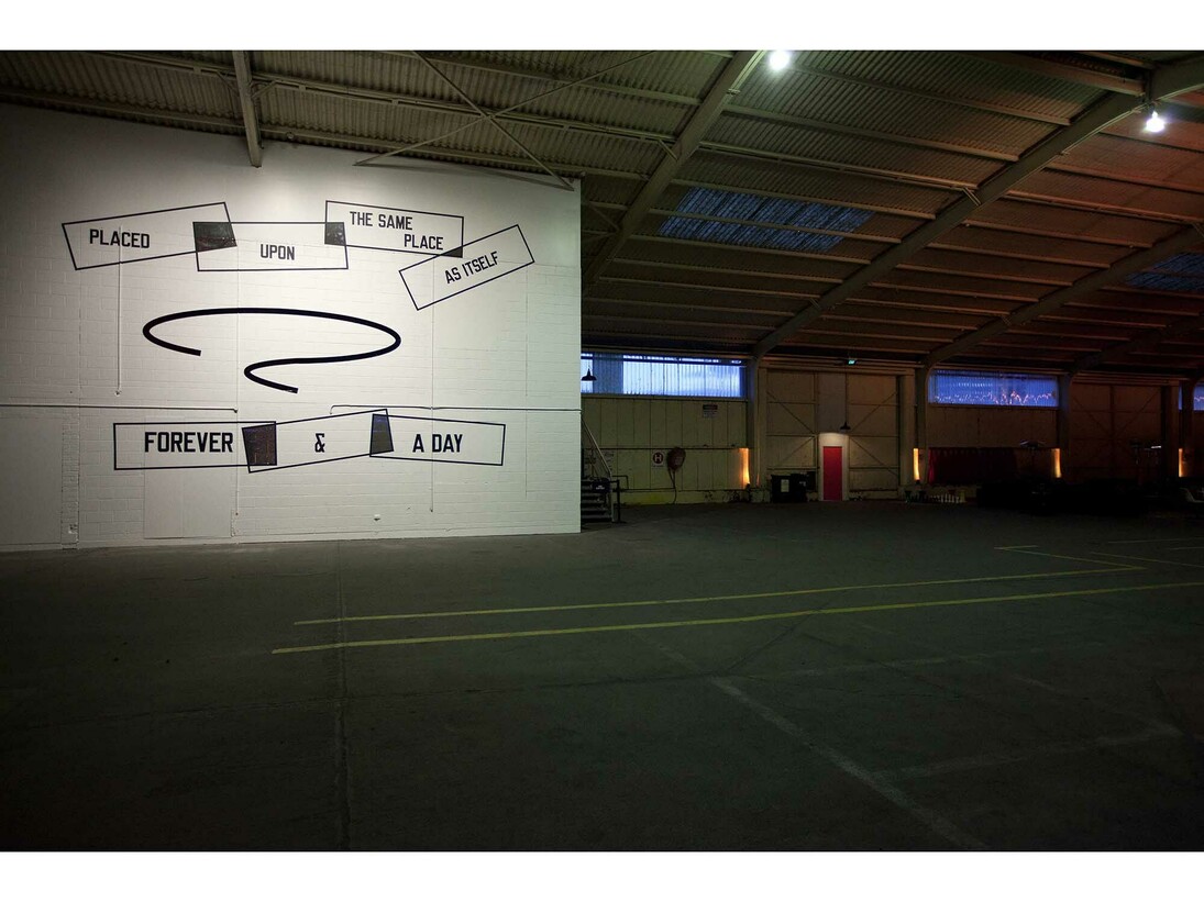 Lawrence Weiner, PLACED UPON THE SAME PLACE AS ITSELF FOREVER & A DAY, 2012, Museum of Old and New Art, Tasmania, Australia, 2014

