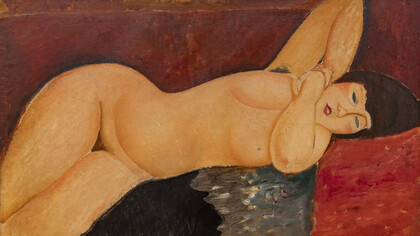 Amedeo Modigliani; Desnudo acostado, 1917 (detalle)