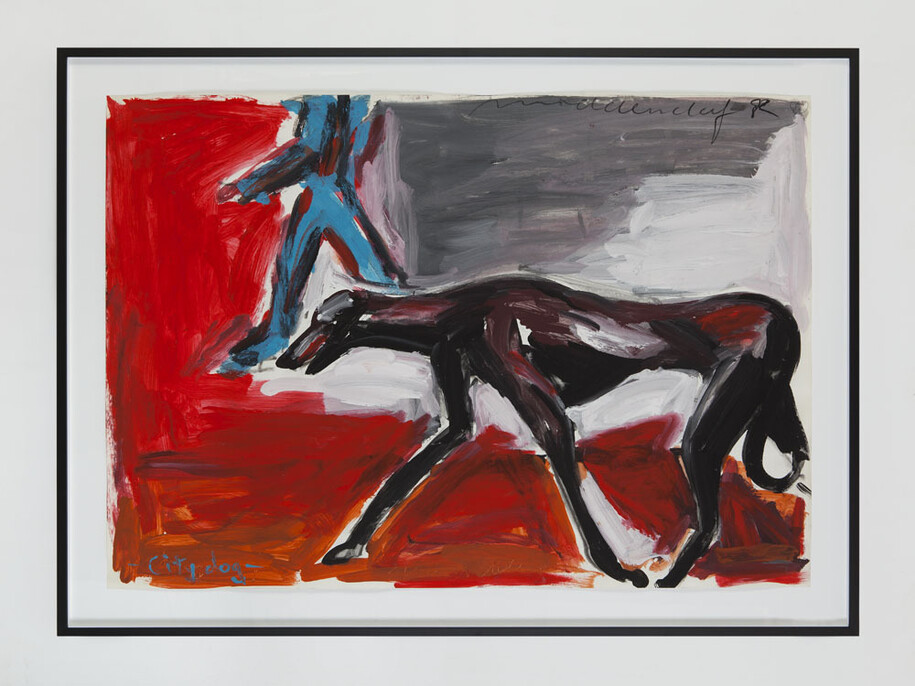 Helmut Middendorf, Dog-NY, 1982, acrylic and crayon on paper, 70 x 100 cm