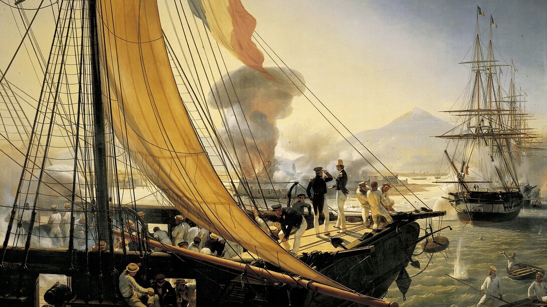 Bombardeo de San Juan de Ulúa visto desde la corbeta francesa La Créole, por Horace Vernet