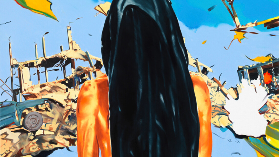 Norbert Bisky, Blast, 2015, Huile sur toile, 150 x 200 cm / 59 x 78 3/4 in. Courtesy of the artist and the gallery Daniel Templon, Paris and Brussels