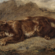 Lionne prête à s'élancer RF1397 Delacroix Eugène (1798-1863) Localisation : Paris, musée du Louvre Photo (C) RMN-Grand Palais (musée du Louvre) / Hervé Lewandowski