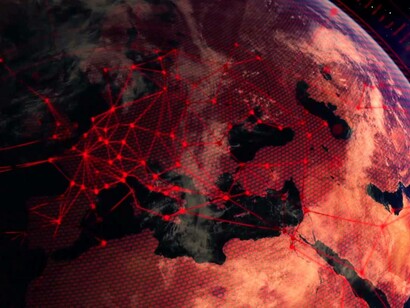 Conexiones cibernéticas sobre Europa