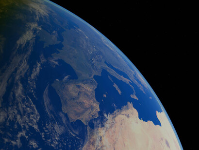 Planet Earth viewed from space, centered on Spain and Portugal