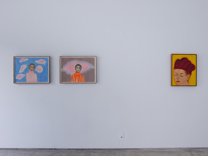 Varios artistas, The portrait, vista de exhibición. Cortesía de la Galería Lopez de la Serna 