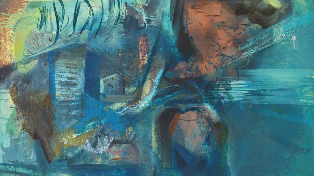 Merlin Ramos, Depth in Blue, 2015, Acrylic and Oil On Canvas, 89 x 69 cm