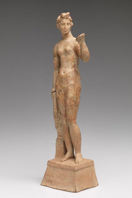 Unknown artist, Asia Minor; Greek; Smyrna
Aphrodite, 300-200 BCE, Terracotta; gilding
Height: 29.8 cm (11 3/4 inches) Gift of Mrs. Gustav Radeke 06.331