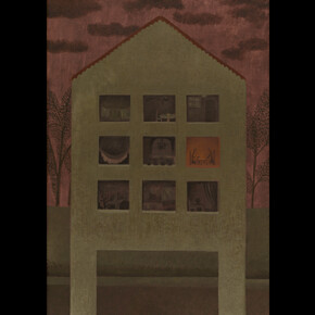 Paula Siebra, Um prédio, 2023, oil on canvas, 100x70 cm, 39 3/8x27 1/2 inches. Courtesy of the artist and Mendes Wood DM