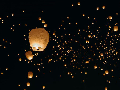 Lanterns illuminating the night