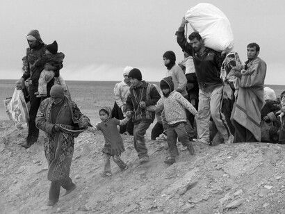 Grupo de refugiados sirios