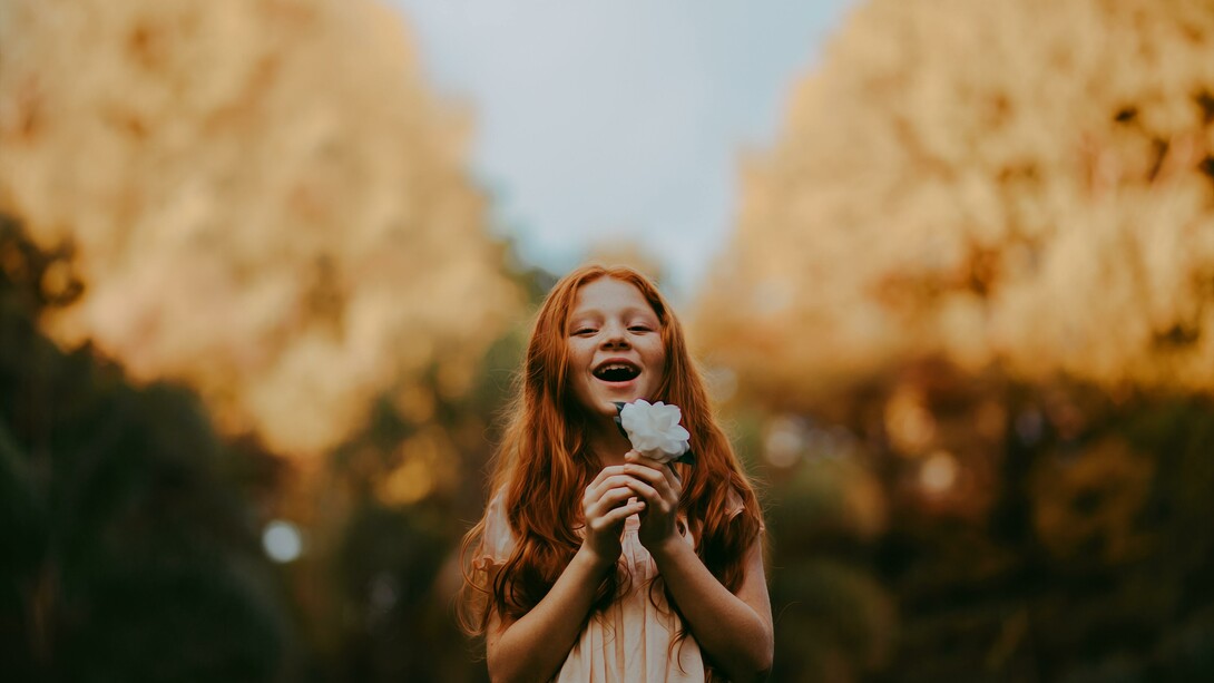 Happy child in the middle of nature