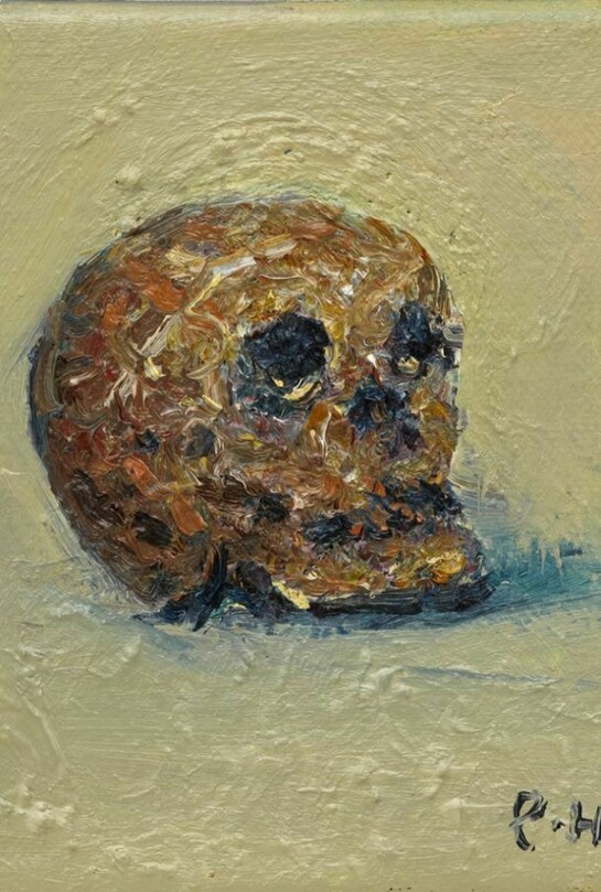 Paul Housley, Golden Scull, 2013, oil on canvas, Copyright the Artist, Photographs courtesy of Belmacz
