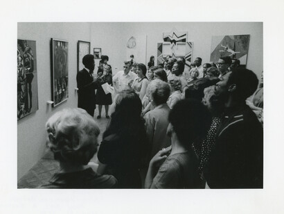 Wdmond Barry gives a gallery talk in "Afro-American Artists: New York and Boston" 1970